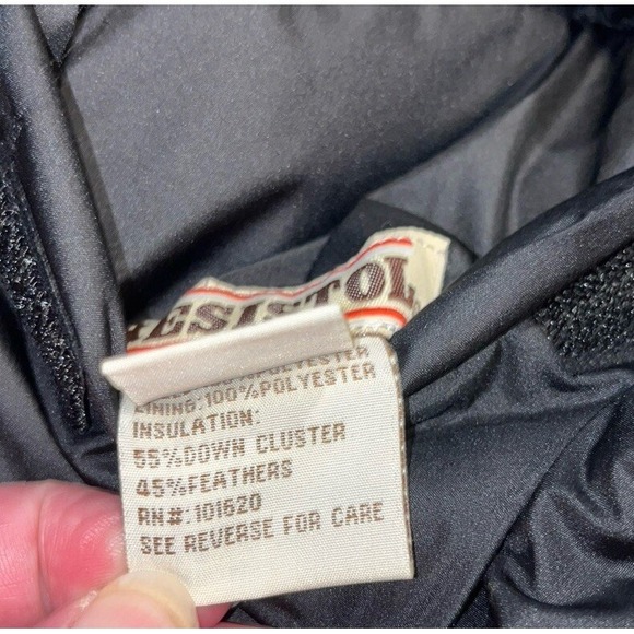 Resistol Western Youth Boys Large Puffer Vest Sz Large Down Black Gray Recersibe - Picture 3 of 7